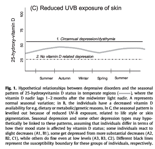 part 2 of table from Vitamin D, light and mental health
Mats B. Humble  Aug 2010